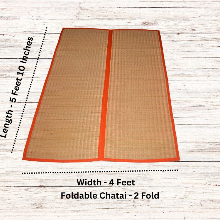 MONTISA  Madurkathi Chatai Mat, Folding, for Sleeping, Sitting, Yoga on the Floor– T2