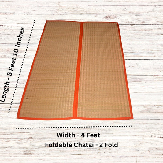 MONTISA  Madurkathi Chatai Mat, Folding, for Sleeping, Sitting, Yoga on the Floor– T2