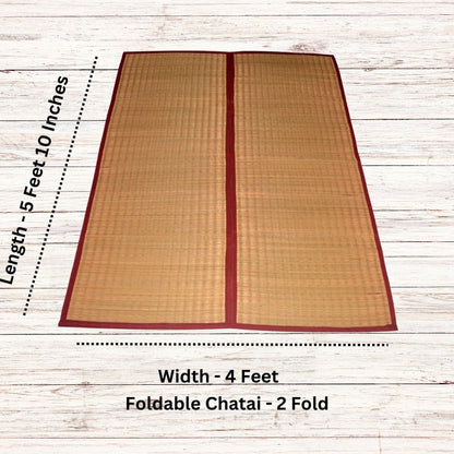 MONTISA  Madurkathi Chatai Mat, Folding, for Sleeping, Sitting, Yoga on the Floor– T2