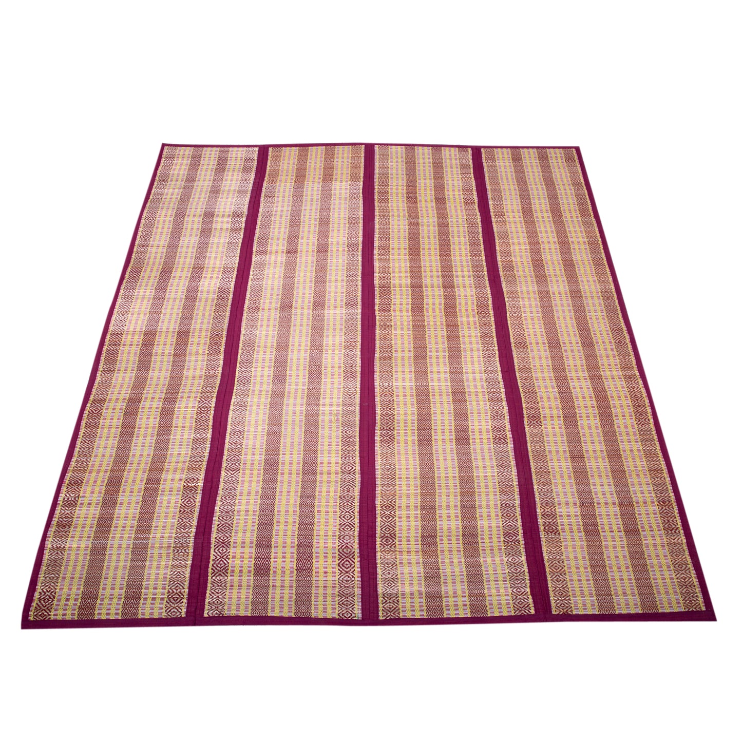 Designer Organic Chatai Mat Foldable made of Madurkathi Grass for Sleeping, Sitting on Floor - T3-37