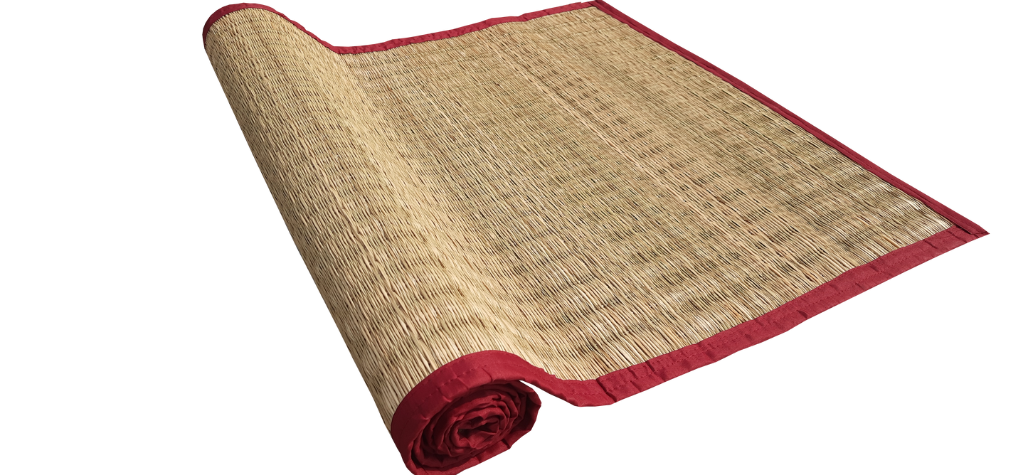 MONTISA Yoga Mat made of organic Madurkathi Grass Rollable travel friendly 24 inches x 70 inches –T2-04
