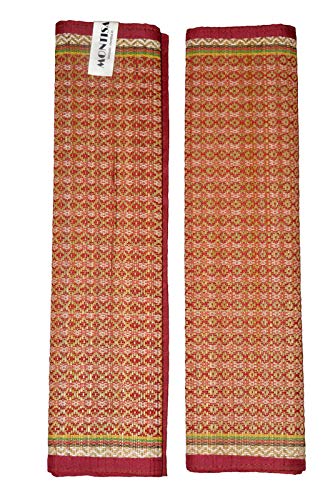 Puja Aasana for sitting on floor handwoven asan Maroon,18x18 inches square shape holy alternative to cotton  puja aasan T3-38