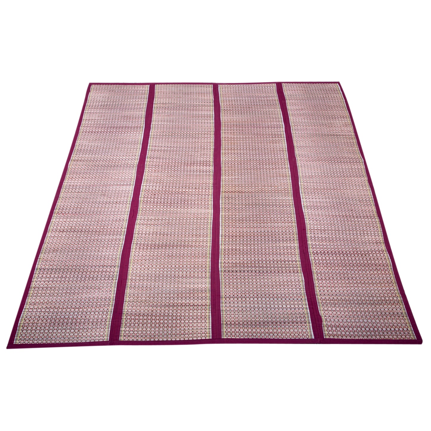 Designer Organic Chatai Mat Foldable made of Madurkathi Grass for Sleeping, Sitting on Floor - T3-38