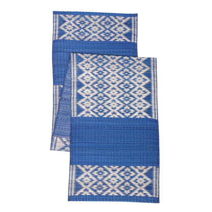 Masland Madurkathi Table Mat Set: A Superfine Premium Madurkathi Grass Handwoven Designer Dining Table Mat  Set (12×18 inches) with Runner(12×49 inches) Heat Resistant Eco-friendly Placemat with natural Border-MTM-04