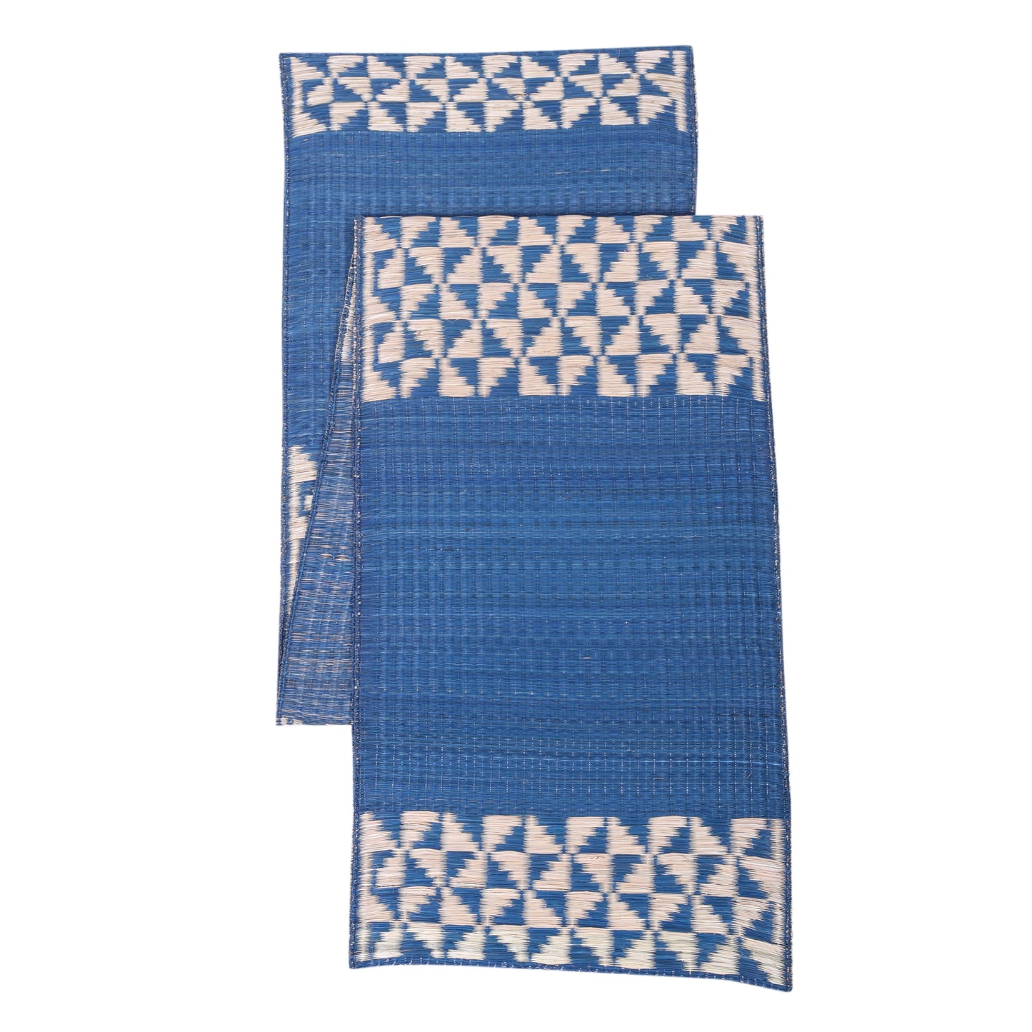 Masland Madurkathi Table Mat Set: A Superfine Premium Madurkathi Grass Handwoven Designer Dining Table Mat  Set (12×18 inches) with Runner(12×49 inches) Heat Resistant Eco-friendly Placemat with natural Border-MTM-07