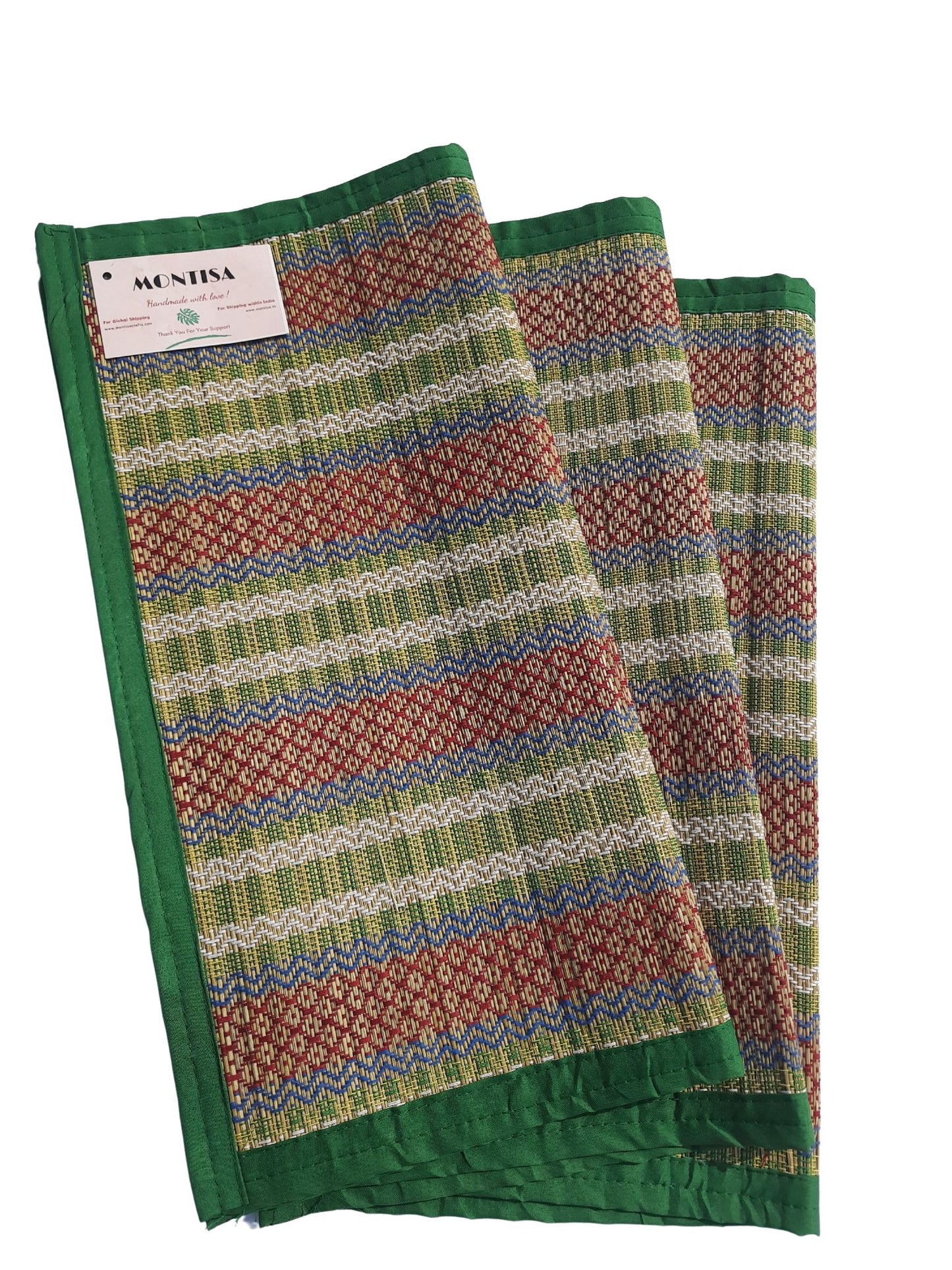 Puja mats for sitting natural green grass mat for prayer handwoven asan green,18x18 inches square shape holy alternative to cotton  puja aasan T3-39