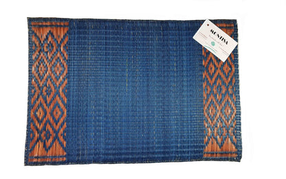 Masland Madurkathi Table Mat Set: A Superfine Premium Madurkathi Grass Handwoven Designer Dining Table Mat  Set (12×18 inches) with Runner(12×49 inches) Heat Resistant Eco-friendly Placemat with natural Border-MTM-03