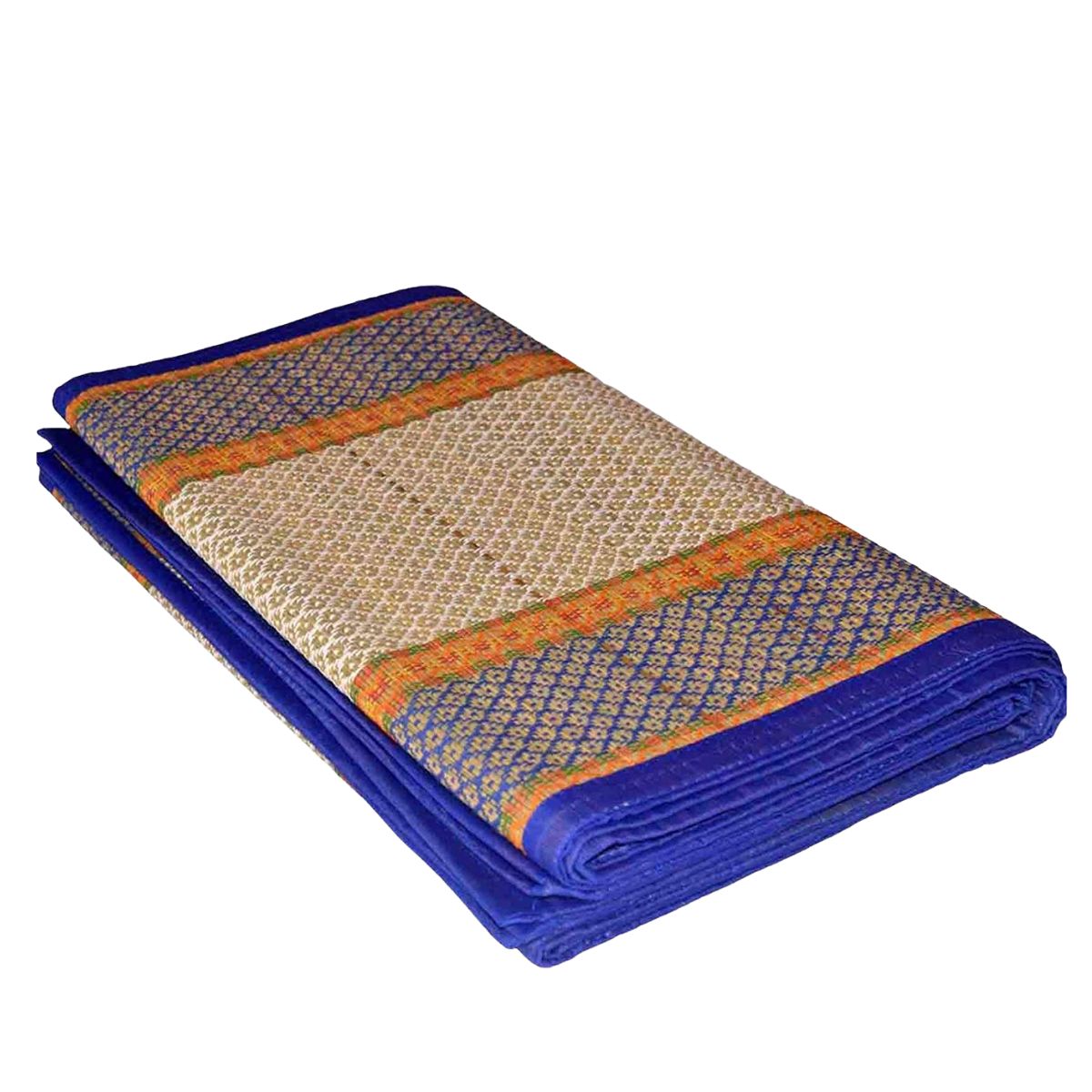 Designer Organic Chatai Mat Foldable made of Madurkathi Grass for Sleeping, Sitting on Floor - T3-31