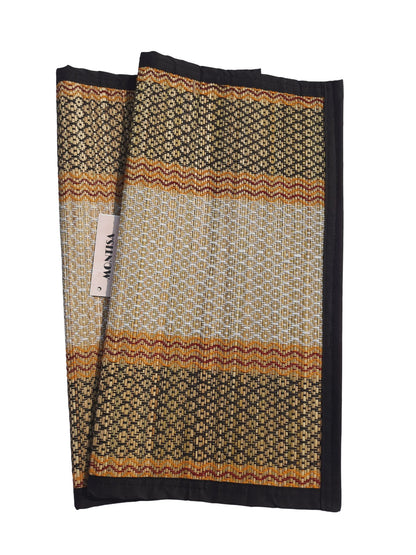 Pooja mat for sitting on floor Madurkathi grass made pooja aasan 18x18 inches  2 square shape -T3-16