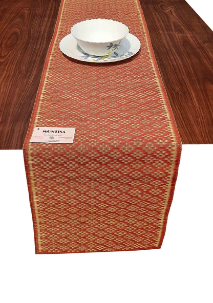 Masland Madurkathi Table Mat Set: A Superfine Premium Madurkathi Grass Handwoven Designer Dining Table Mat  Set (12×18 inches) with Runner(12×49 inches) Heat Resistant Eco-friendly Placemat with natural Border-MTM-01