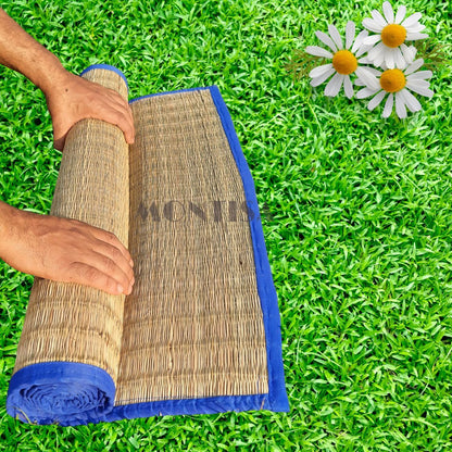 MONTISA Meditation Mat made of organic Madurkathi Grass Rollable travel friendly 24 inches x 70 inches –T2-03